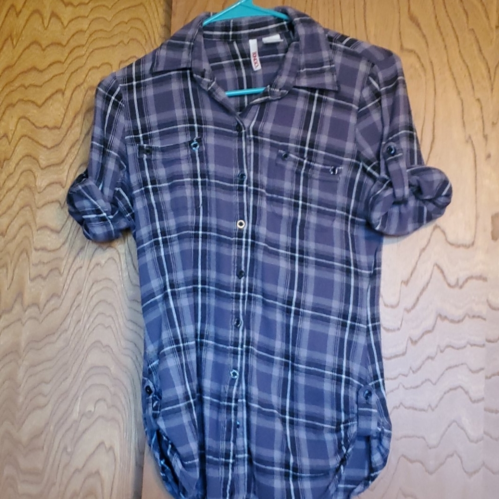 Grey/Purple Button Down